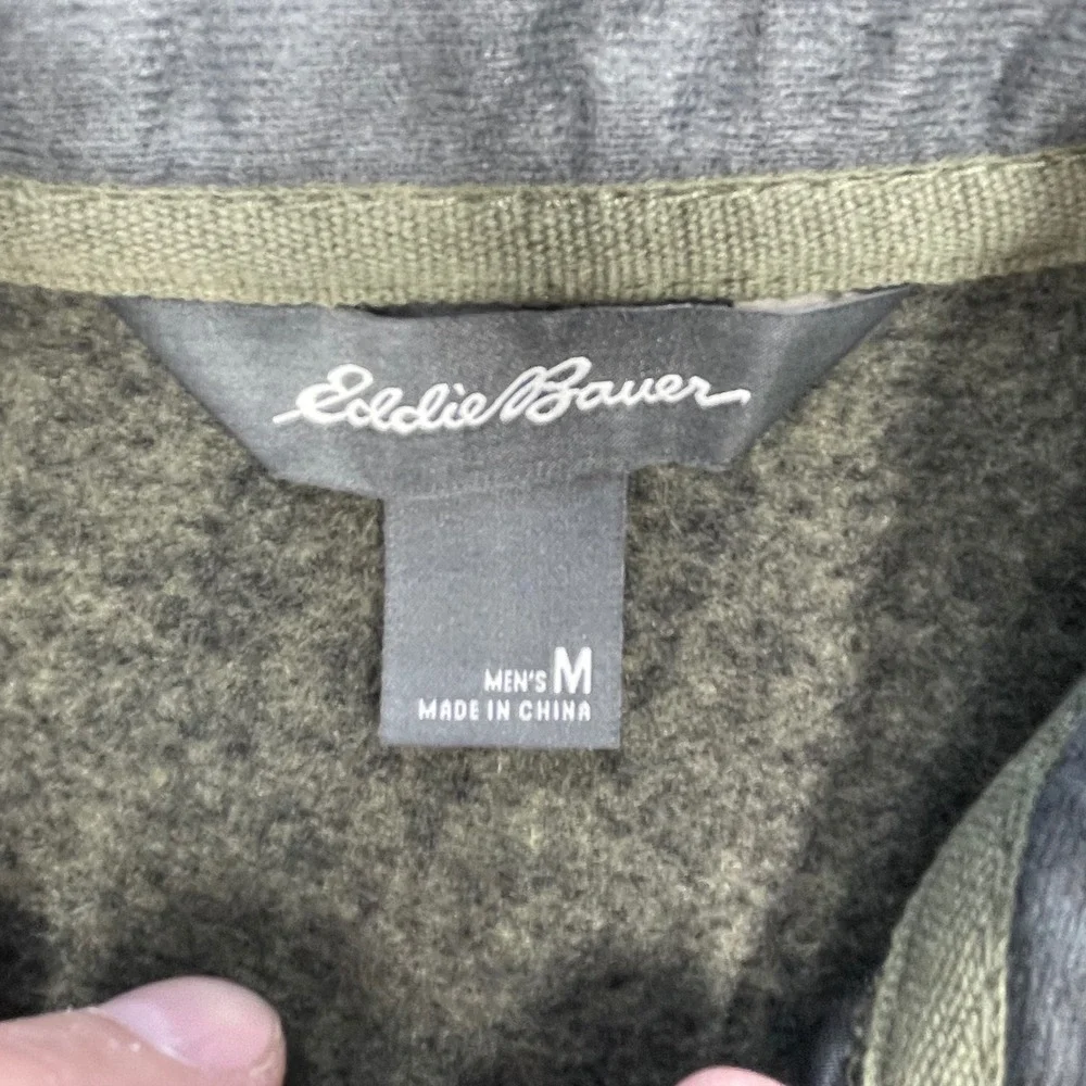 Eddie Bauer Green Radiator Fleece Quarter Zip Pullover Mens Size M